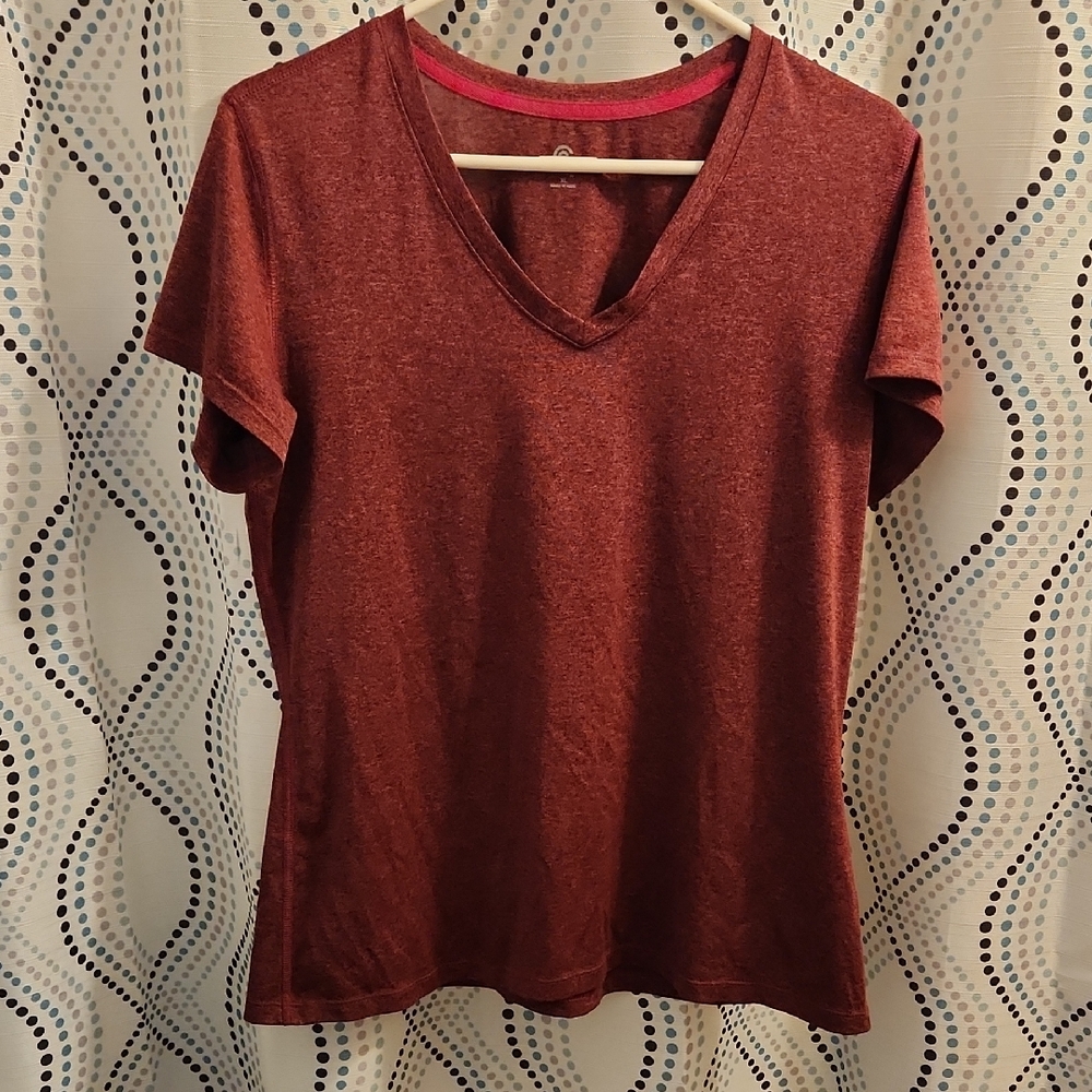 Champion Women's Short Sleeve V-Neck Top - Maroon